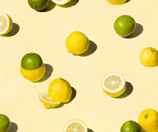 motif photo citrons jaune et vert